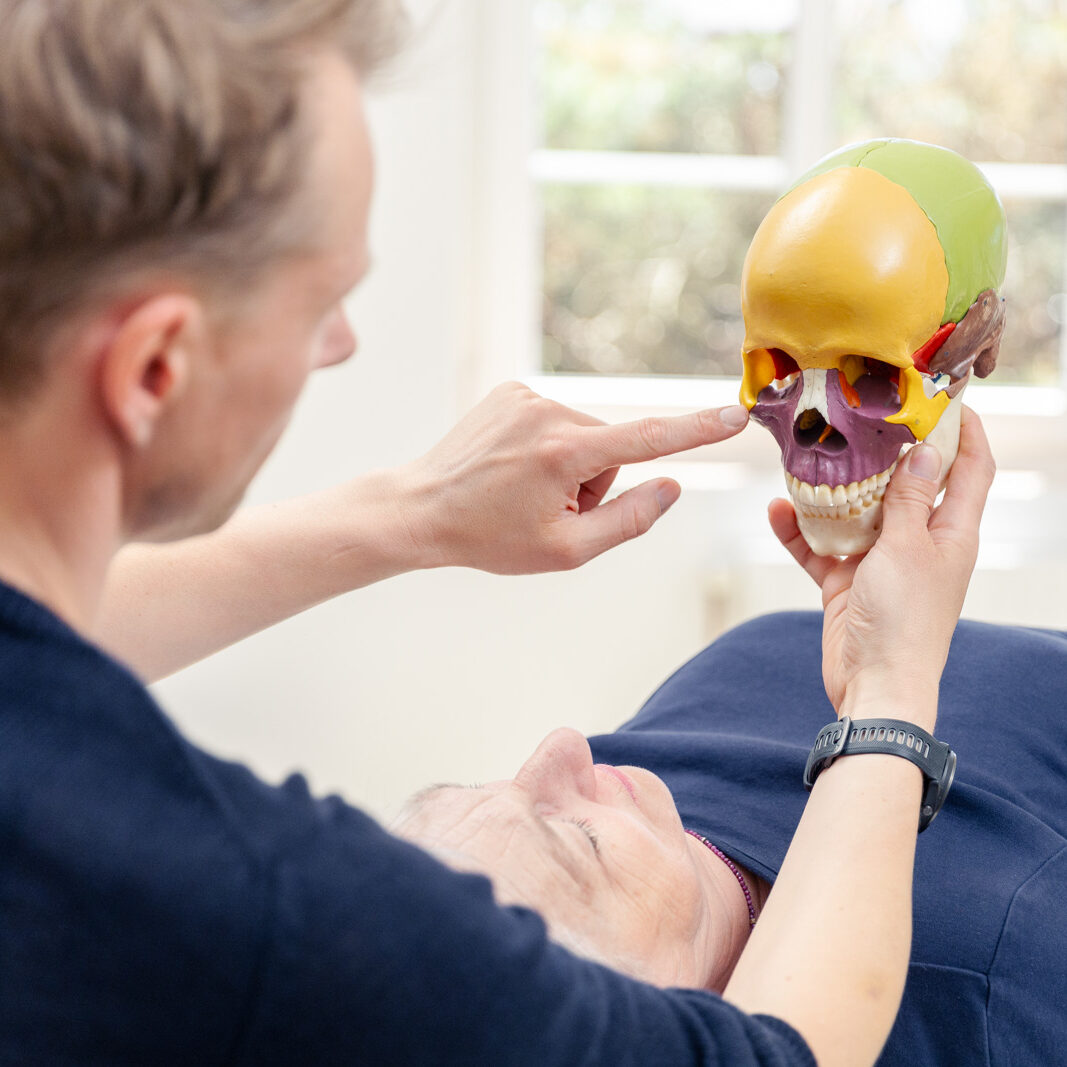 Der Physiotherapeut erklärt die Behandlung der Cranio Sacral Therapie Lüneburg | Physiotherapie Schmeddes